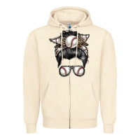 Sandshell baseball mom Zipper Hoodie - RacoonDesign