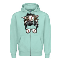 Seafoam baseball mom Zipper Hoodie - RacoonDesign