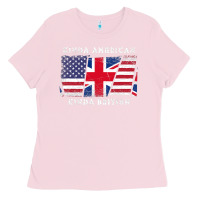 Bubblegum Pink Kinda American Kinda British  Dual Citizenship Ladies Tee - trangStudio