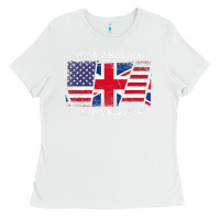 White Kinda American Kinda British  Dual Citizenship Ladies Tee - trangStudio