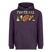 Plum football mom football smiley face Heavyweight Hoodie - BarkalooDesign