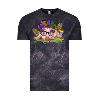 Cloud Black mardi gras pig Vintage Tee - CowGirlArtShop
