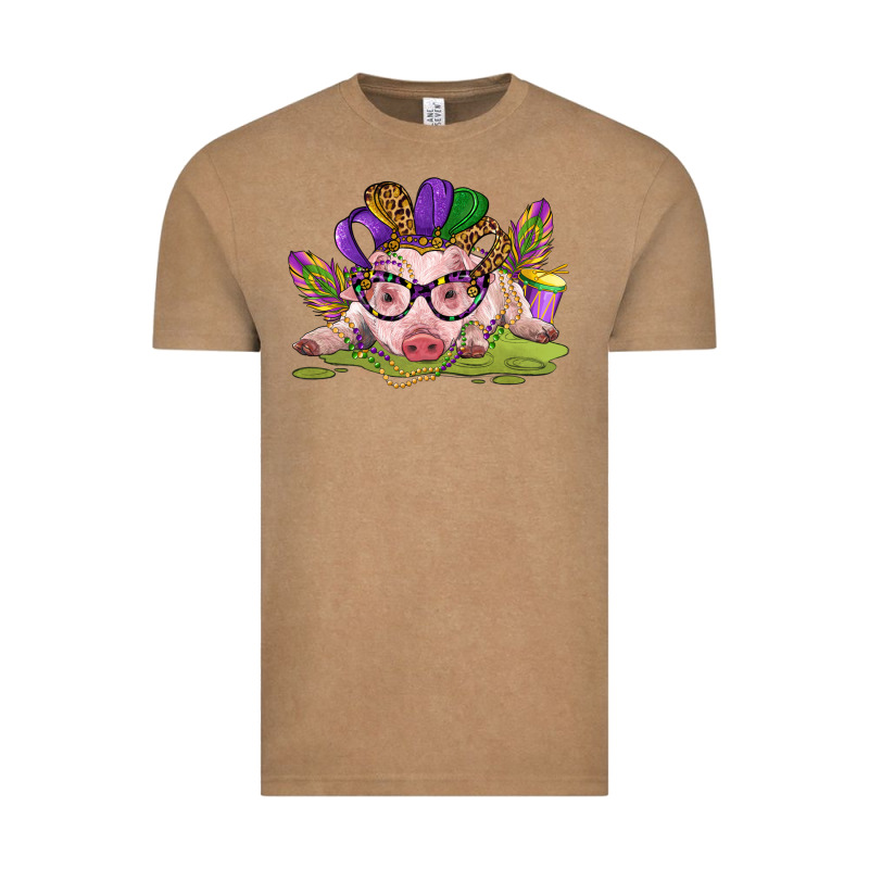 Mardi Gras Pig Vintage Tee by CowGirlArtShop | Teevron