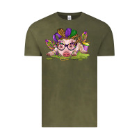 Vintage Olive mardi gras pig Vintage Tee - CowGirlArtShop