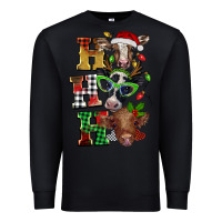 Black Christmas ho ho ho cow Premium Sweatshirt - BarkalooDesign