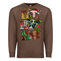 Chestnut Christmas ho ho ho cow Premium Sweatshirt - BarkalooDesign