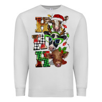 Dove Grey Christmas ho ho ho cow Premium Sweatshirt - BarkalooDesign