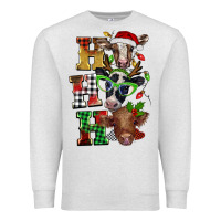 Oatmeal Heather Christmas ho ho ho cow Premium Sweatshirt - BarkalooDesign