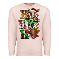 Pale Pink Christmas ho ho ho cow Premium Sweatshirt - BarkalooDesign