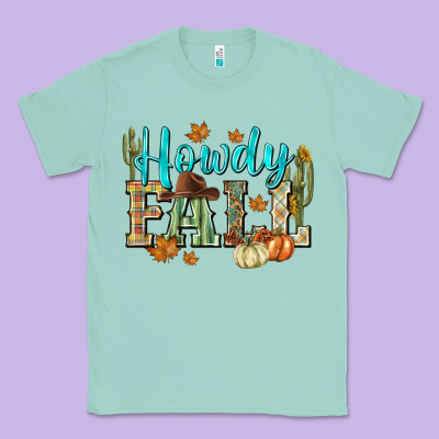 Western Howdy Fall Classic Tee Designed By Nancycooperartshop