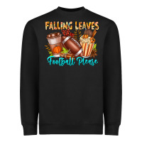 Black Falling Leaves Football Please Heavyweight Sweatshirt - CowhideDigitalArt