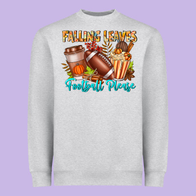 Falling Leaves Football Please Heavyweight Sweatshirt Designed By Cowhidedigitalart