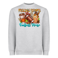 Heather Grey Falling Leaves Football Please Heavyweight Sweatshirt - CowhideDigitalArt