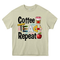 Mossy coffee teach repeat Heavy Core Tee - BarkalooDesign