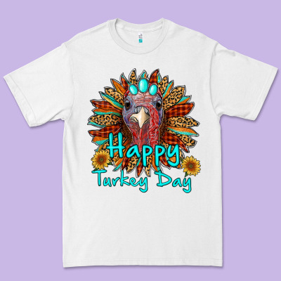 Happy Turkey Day Sunflower Premium Tee Designed By Ranaportraitstore