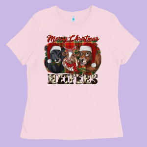 Merry Christmas Ladies Tee Designed By Ranaportraitstore