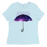 Baby Blue Rain Purple Ladies Tee - trangStudio