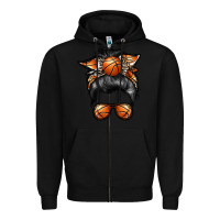 Black basketball mom Zipper Hoodie - RacoonDesign
