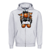 Heather Grey basketball mom Zipper Hoodie - RacoonDesign