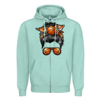 Seafoam basketball mom Zipper Hoodie - RacoonDesign