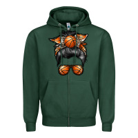 Sports Green basketball mom Zipper Hoodie - RacoonDesign
