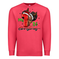 Cardinal my first christmas african girl Premium Sweatshirt - BarkalooDesign