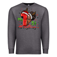Charcoal Heather my first christmas african girl Premium Sweatshirt - BarkalooDesign