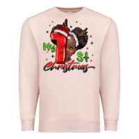 Pale Pink my first christmas african girl Premium Sweatshirt - BarkalooDesign