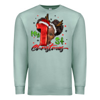 Seafoam my first christmas african girl Premium Sweatshirt - BarkalooDesign
