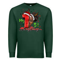 Sports Green my first christmas african girl Premium Sweatshirt - BarkalooDesign