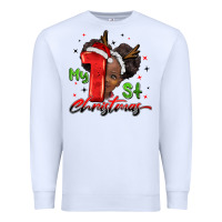White my first christmas african girl Premium Sweatshirt - BarkalooDesign
