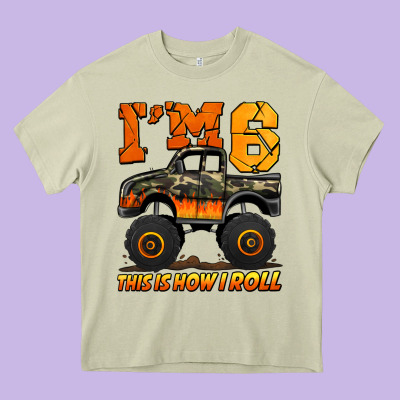 I'm Six This Is How I Roll Monster Truck Birthday Heavy Core Tee Designed By Jasminsmagicworld