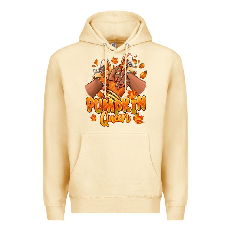 Pumpkin Queen Fall Black Girl Sneakers Premium Hoodie by RanaPortraitStore | Teevron