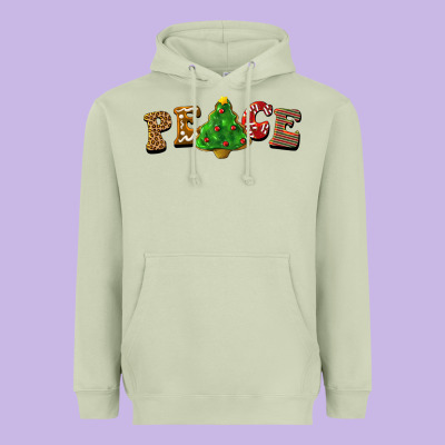 Christmas Peace Heavyweight Hoodie Designed By Barkaloodesign