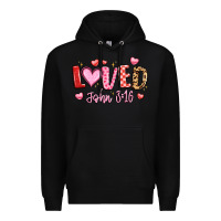 Black loved john 3 16 Premium Hoodie - LillyAllenDesigns