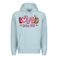 Blue Mist loved john 3 16 Premium Hoodie - LillyAllenDesigns