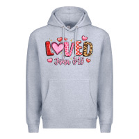 Heather Grey loved john 3 16 Premium Hoodie - LillyAllenDesigns