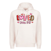 Pale Pink loved john 3 16 Premium Hoodie - LillyAllenDesigns