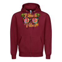 Burgundy beach vibes Zipper Hoodie - RacoonDesign