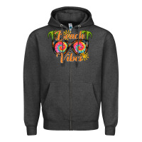 Charcoal Heather beach vibes Zipper Hoodie - RacoonDesign