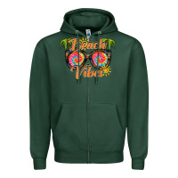 Sports Green beach vibes Zipper Hoodie - RacoonDesign