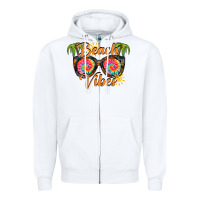 White beach vibes Zipper Hoodie - RacoonDesign