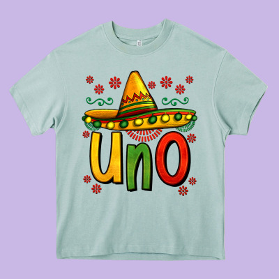 Uno My First Mexican Birthday Heavy Core Tee Designed By Jasminsmagicworld