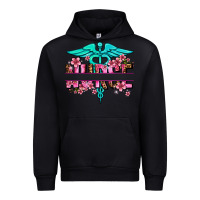 Black floral nurse preview Urban Hoodie - AdoDesignShop