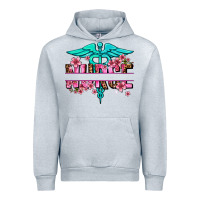 Heather Grey floral nurse preview Urban Hoodie - AdoDesignShop