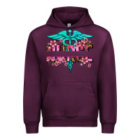 Mauve Wine floral nurse preview Urban Hoodie - AdoDesignShop