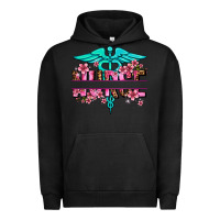 Pigment Black floral nurse preview Urban Hoodie - AdoDesignShop