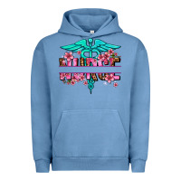 Pigment Pebble Blue floral nurse preview Urban Hoodie - AdoDesignShop