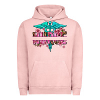Pigment Salmon floral nurse preview Urban Hoodie - AdoDesignShop