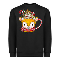 Black coffee cups animal Heavyweight Sweatshirt - CowhideDigitalArt